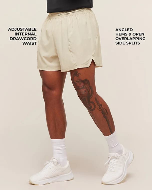 Running Shorts  Oat White - View 2