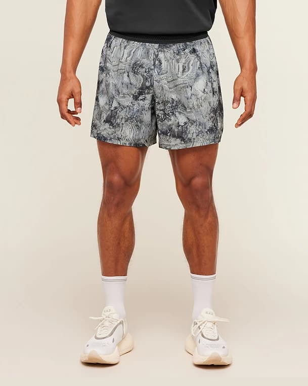 Running Shorts in Smokey Grey-Black - View 1