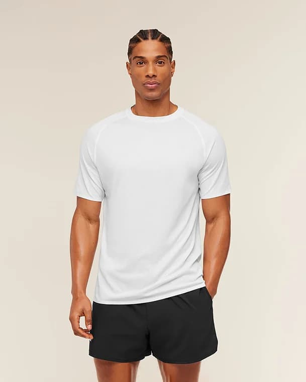 White Hybrid Engineered Jacquard T-Shirt