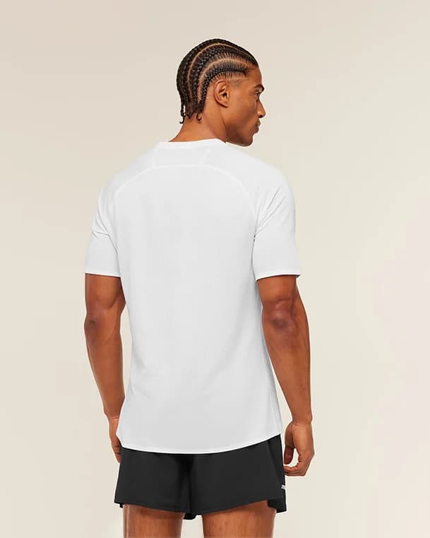 White Hybrid Engineered Jacquard T-Shirt