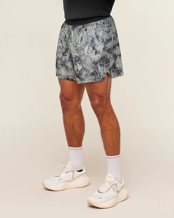 Running Shorts in Smokey Grey-Black - View 4