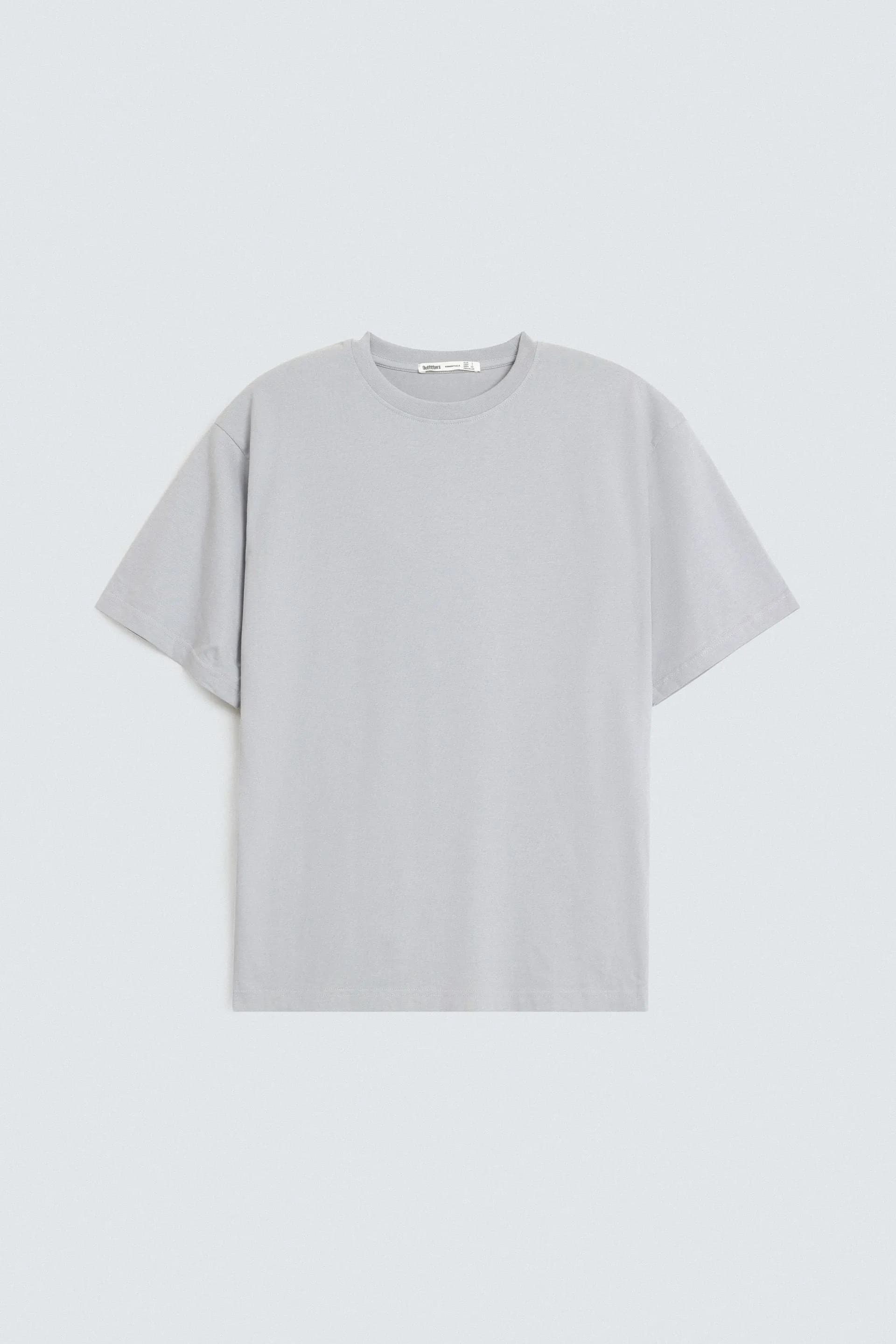 Crew Neck Pale Grey T-Shirt - View 5