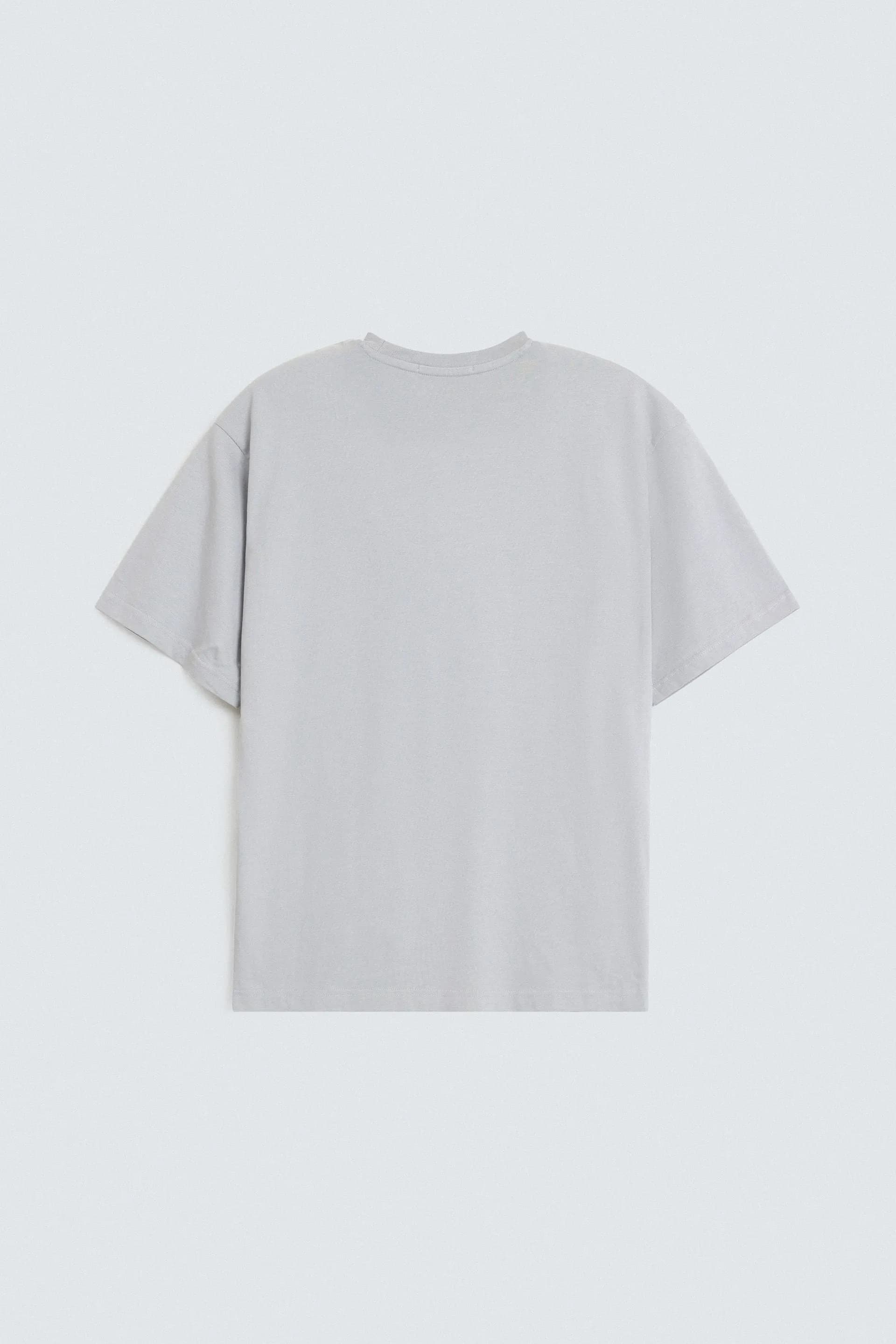 Crew Neck Pale Grey T-Shirt - View 6
