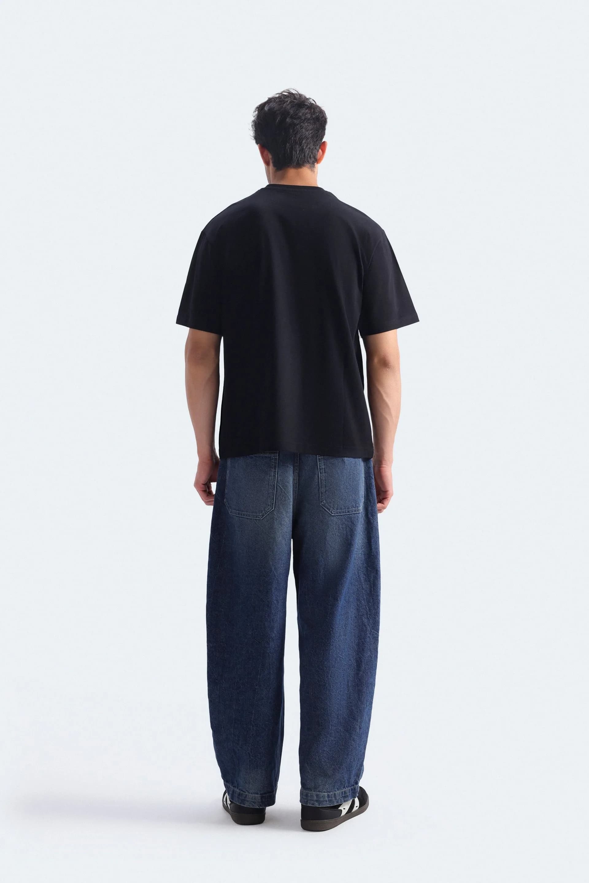 Crew Neck Black T-Shirt - View 4