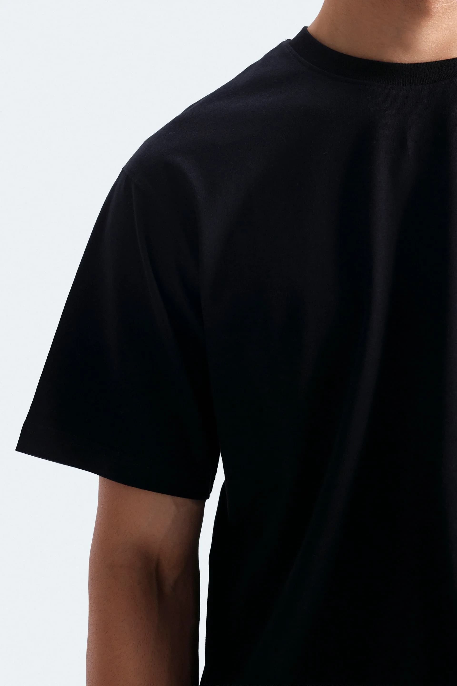 Crew Neck Black T-Shirt - View 2