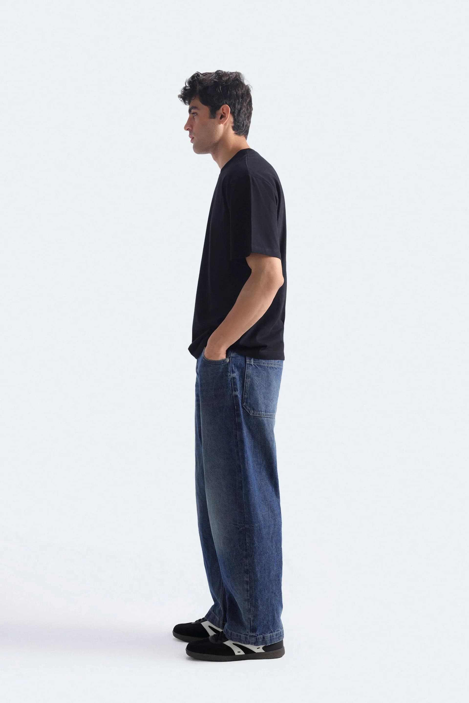 Crew Neck Black T-Shirt - View 3