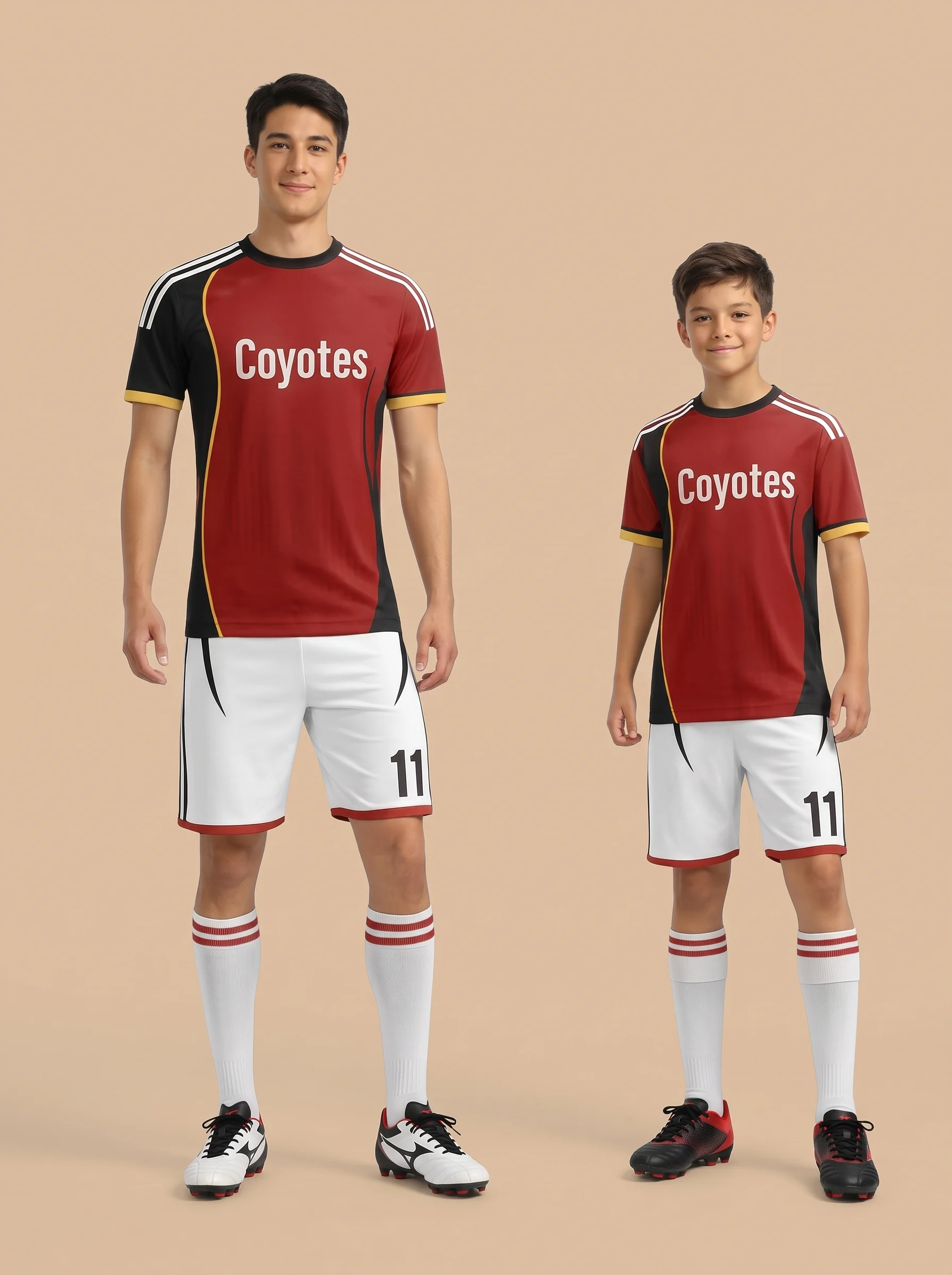 Red and Black Custom Soccer Kit