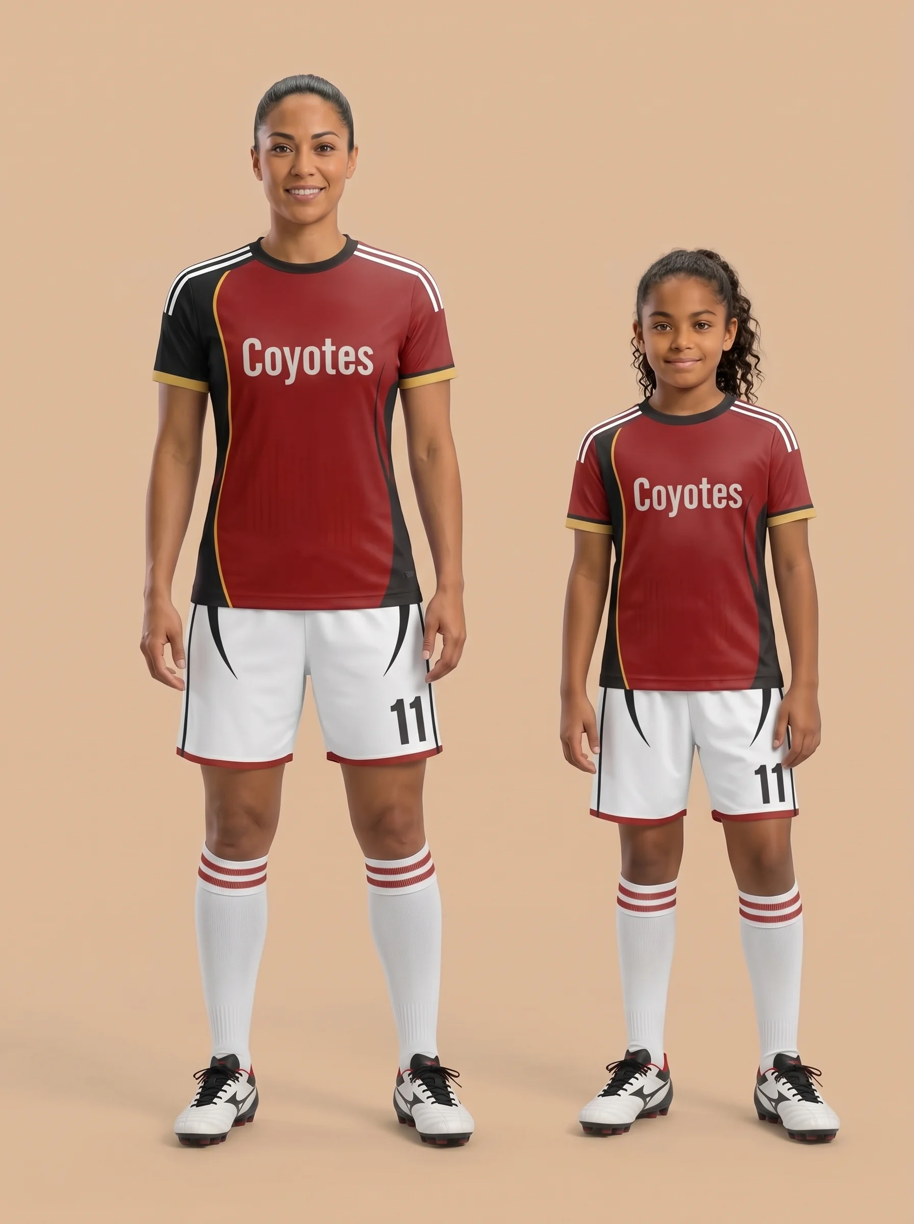 Red and Black Custom Soccer Kit