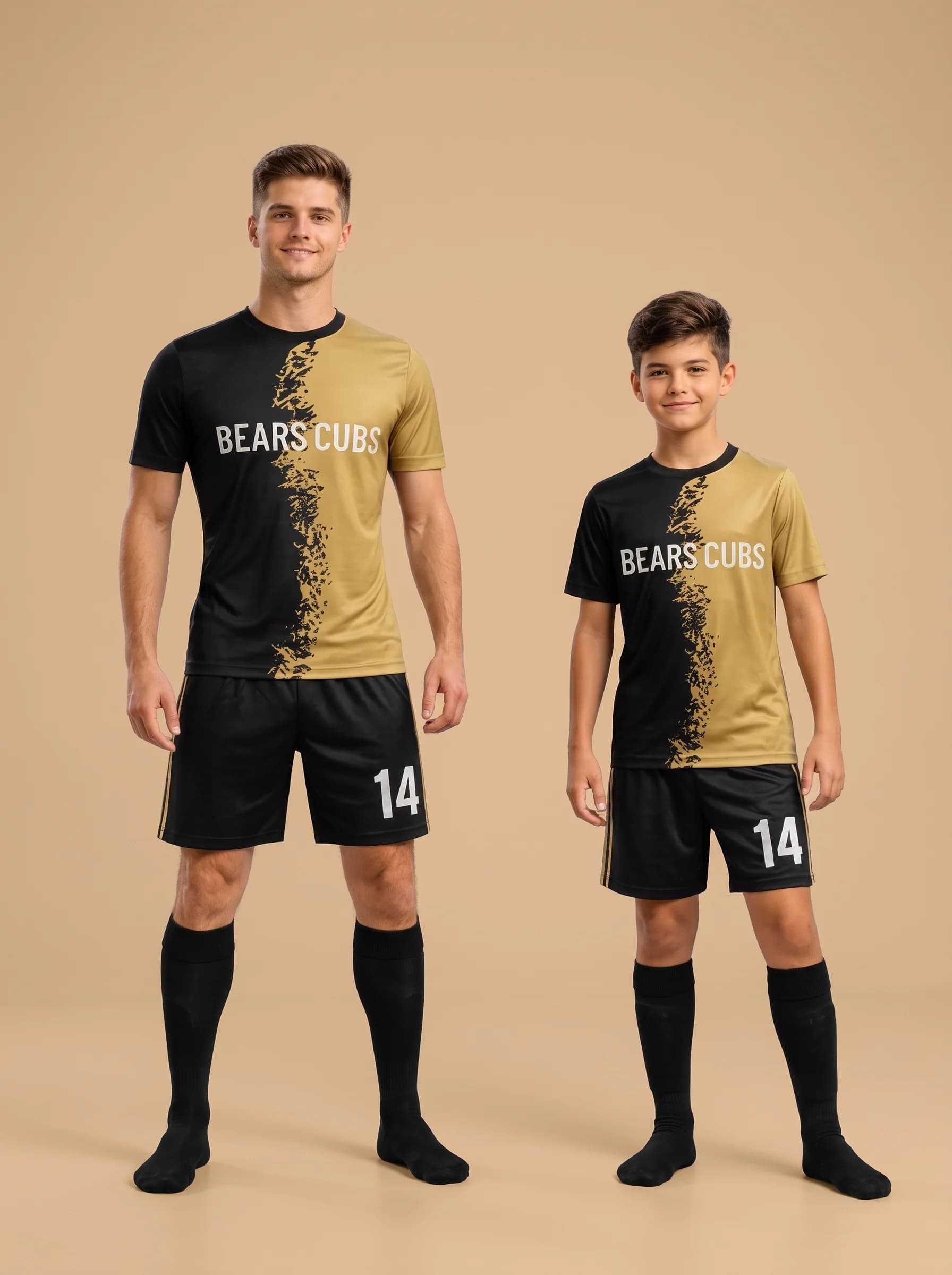 Olive Black Soccer Kit