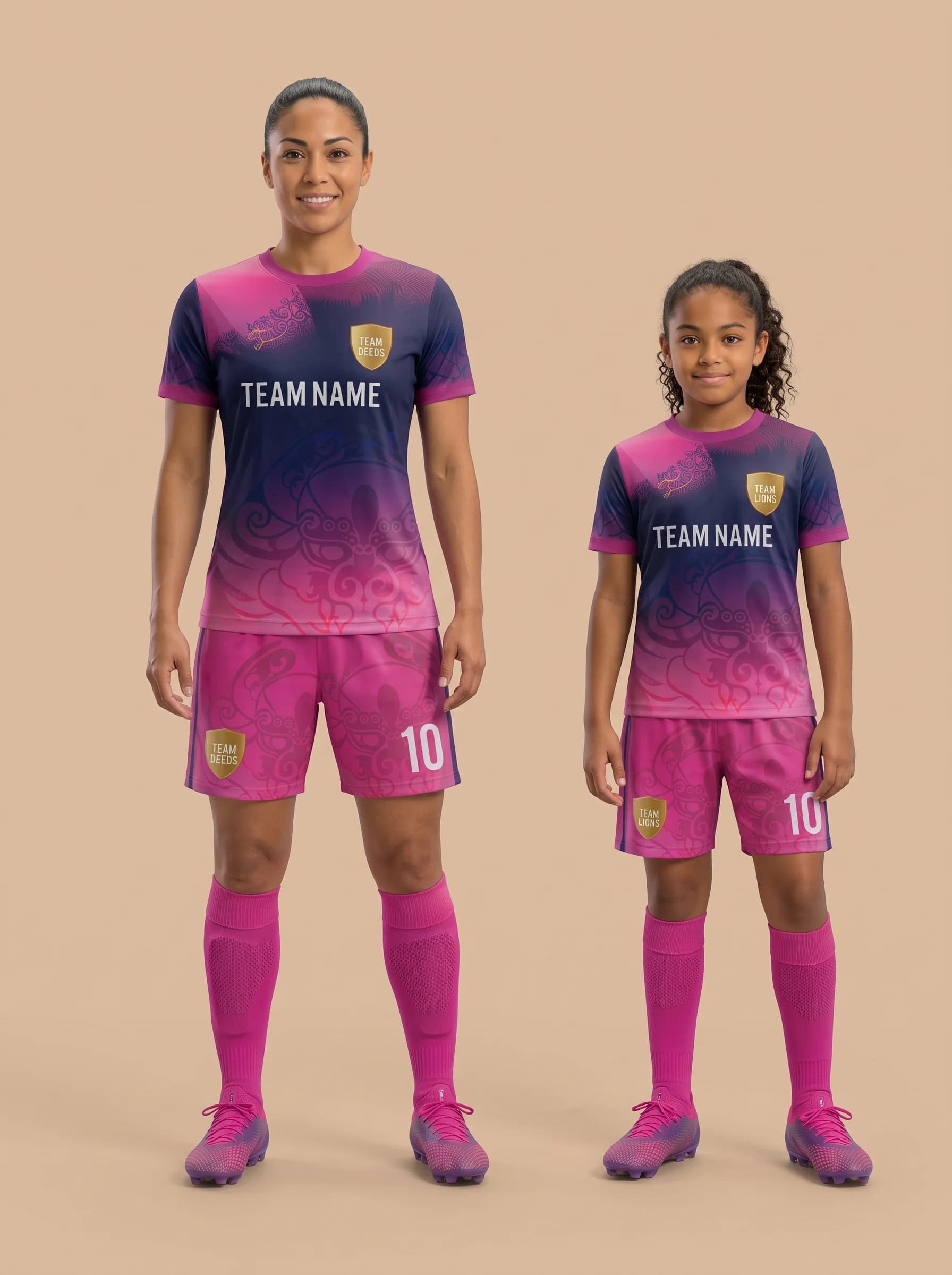 Purple Pink Gradient Soccer Kit