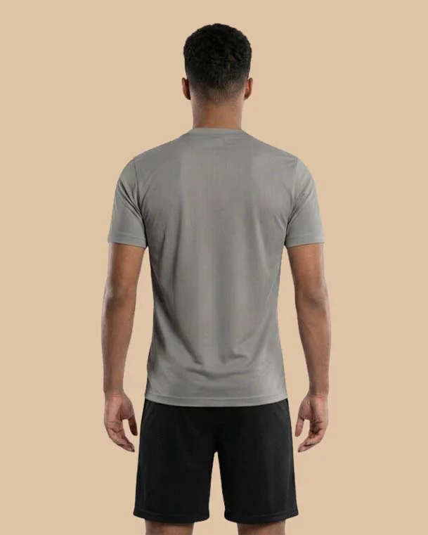White Grey Striped Training Football Shirt