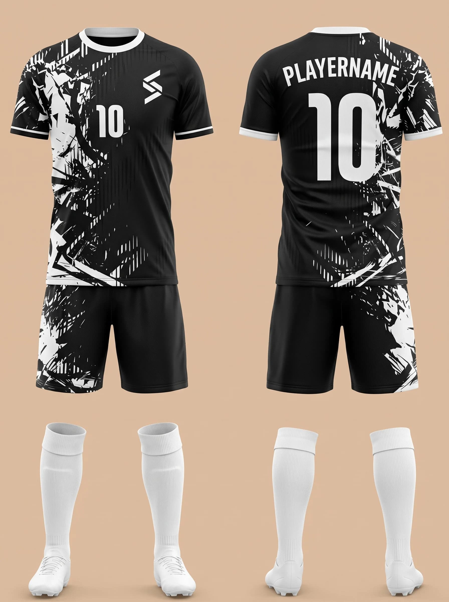 Black Graphic Soccer Kit