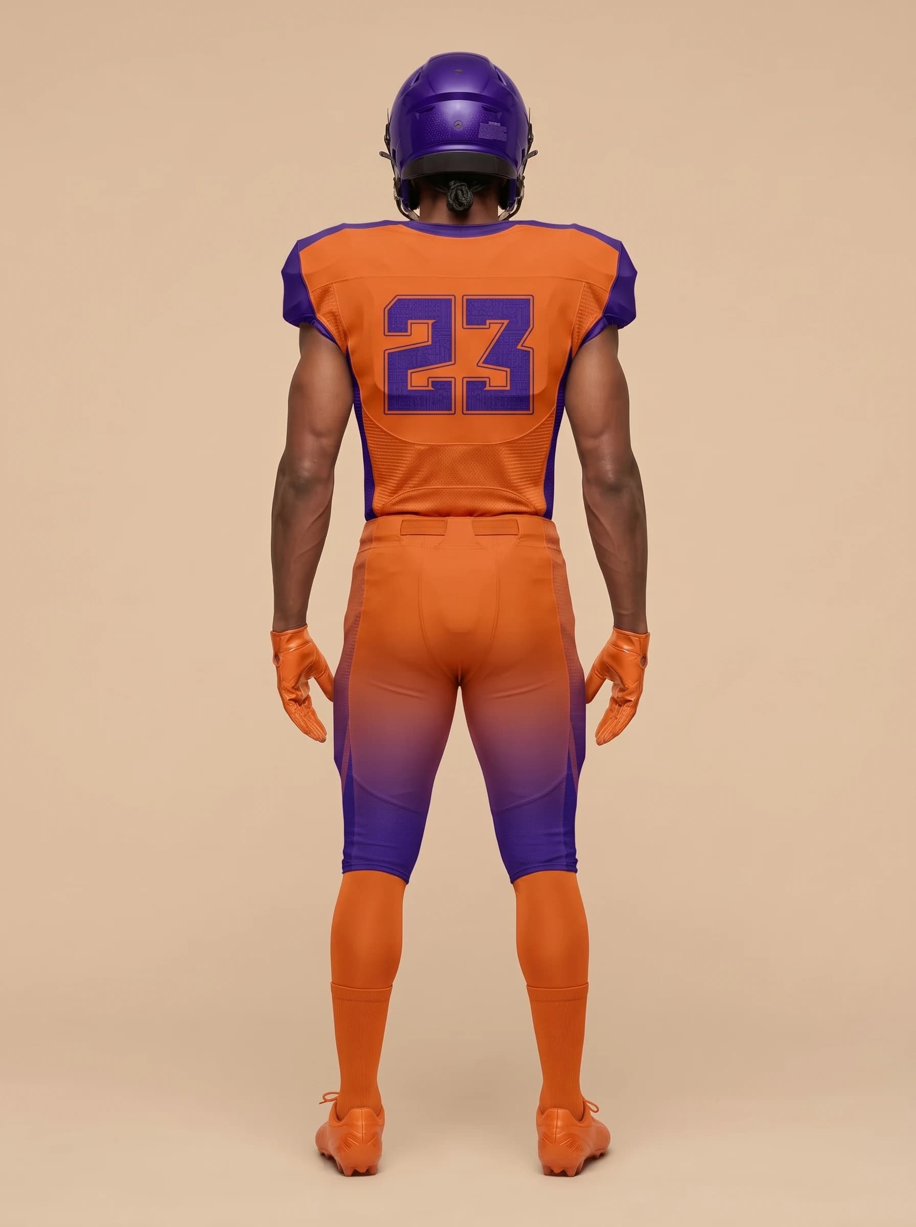 Orange and Purple American Football Uniform - View 2