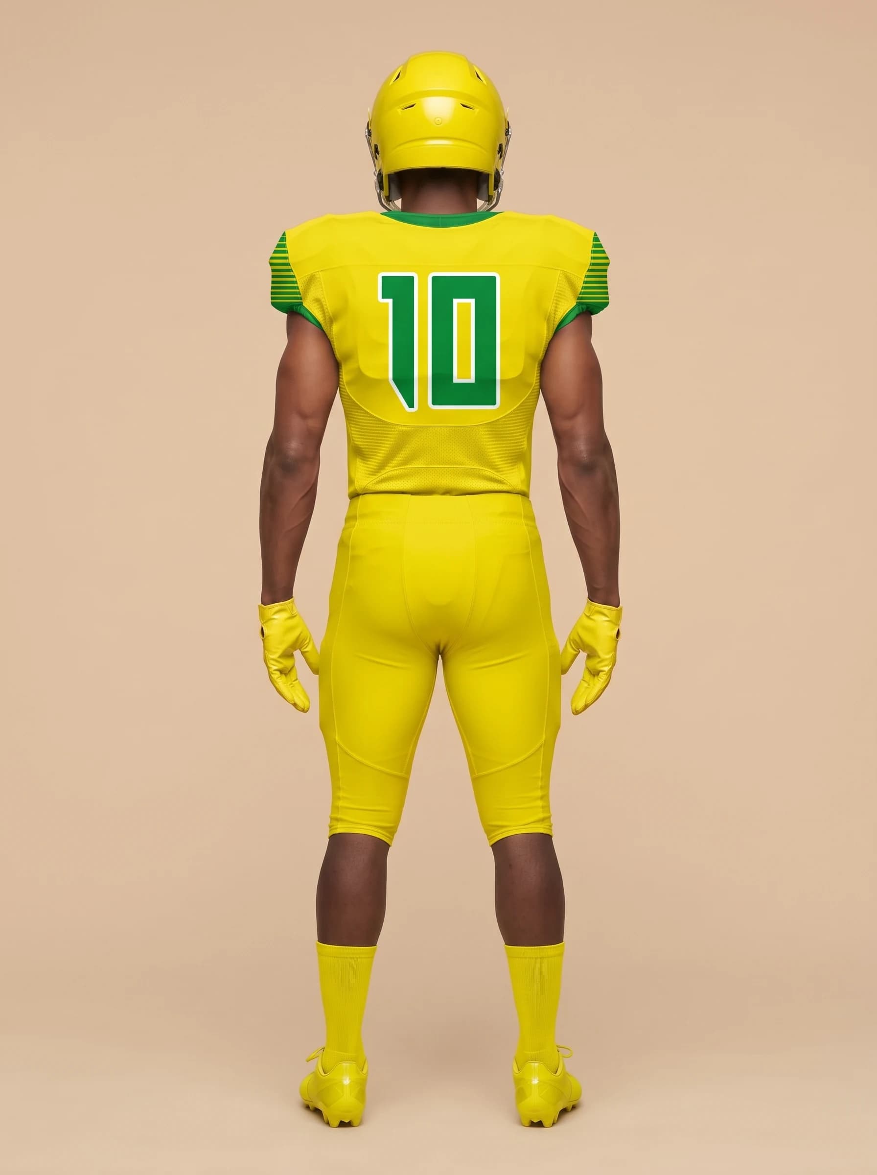 Yellow and Green American Football Uniform - View 2